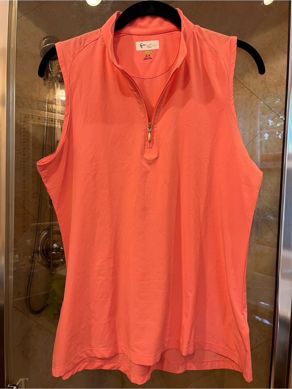 G/FORE Women's Coral Zip-Front Sleeveless Polo